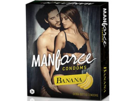 Manforce 3 in 1 Wild Condoms (Ribbed, Contour, Dotted), Banana Flavoured